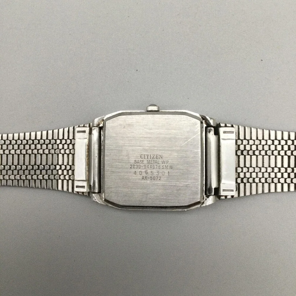 Vtg Citizen Men Watch 27mm Silver Tone Seven Diamond 2030-944976 New Battery